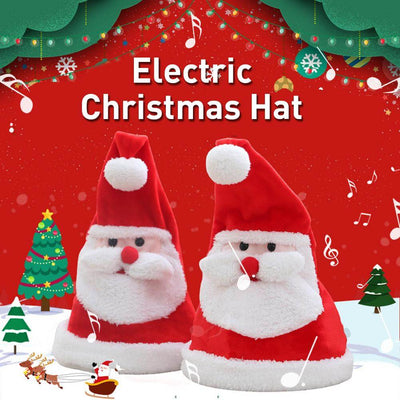 Soft Kawaii plush toy electric light-emitting movable Christmas Hat Plush Toy hat as a Christmas gift for children eprolo