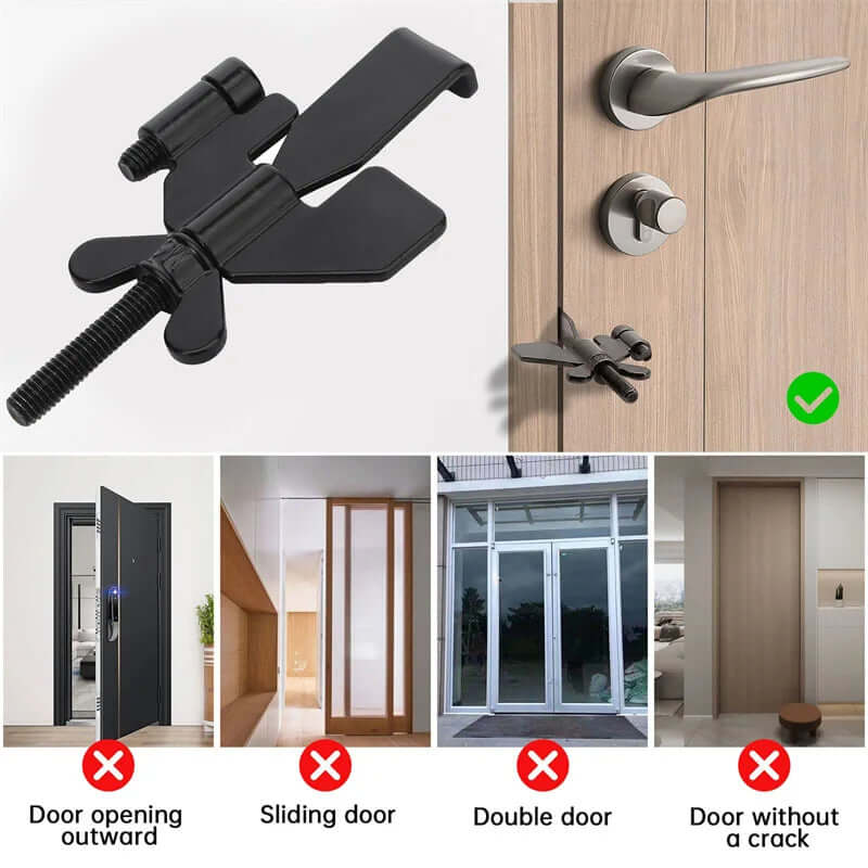 Portable Door Lock Privacy Extra Security Lock Anti Theft Travel Inside Door Locker for Traveling Home Bedroom Apartmen eprolo