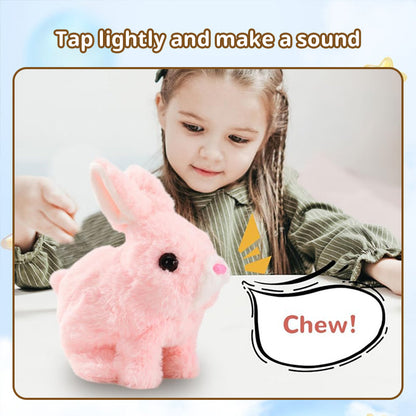 2025 Upgraded Interactive Bunny Toy. Hops, walks, talks, shakes ears. Plush Gift for Kids (Grey). eprolo