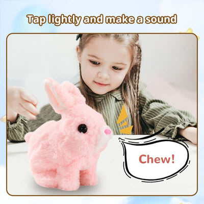 2025 Upgraded Interactive Bunny Toy. Hops, walks, talks, shakes ears. Plush Gift for Kids (Grey). eprolo