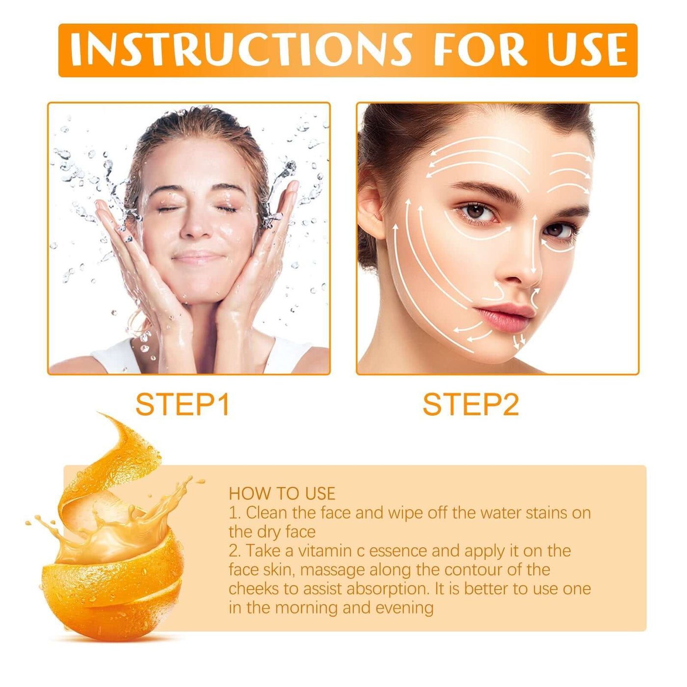 Vitamin C Facial Essence, Anti Aging Brightening Moisturizing Firming Facial Essence eprolo