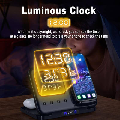 Phone Stand Tabletop 15w Fast Charging 5 in One Universal Wireless Charger Desk Charger for Iphone eprolo