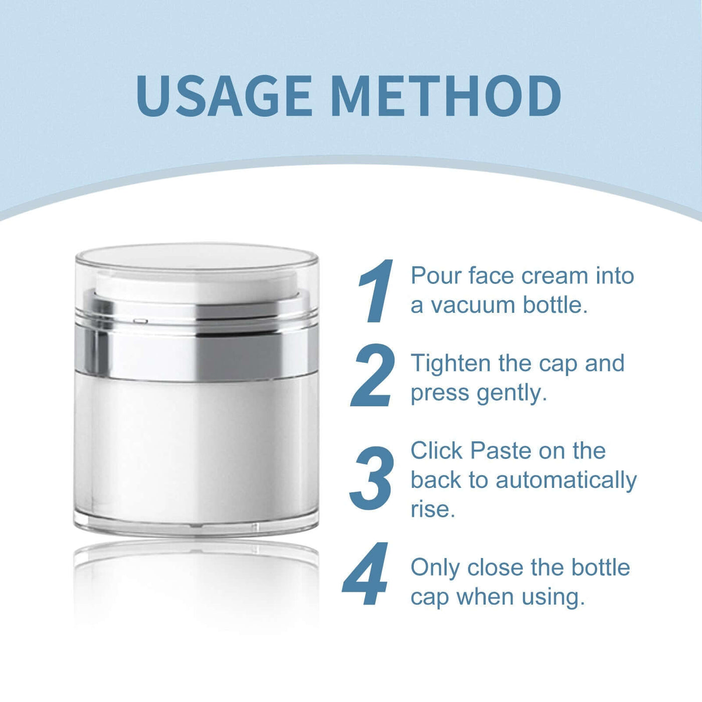Vacuum Bottle Acrylic Press Vacuum Cream, Lotion Light Cream Bottle Travel With Makeup Dispenser Bottles eprolo