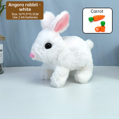 2025 Upgraded Interactive Bunny Toy. Hops, walks, talks, shakes ears. Plush Gift for Kids (Grey). eprolo