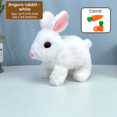 2025 Upgraded Interactive Bunny Toy. Hops, walks, talks, shakes ears. Plush Gift for Kids (Grey). eprolo