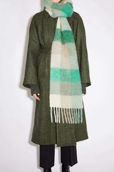 Thermal Fringe Contrast Plaid Scarf eprolo