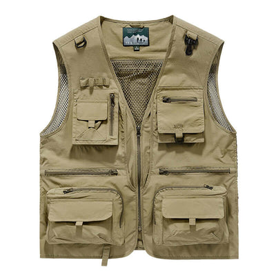 Men’s Summer Tactical Vest: 14-Pocket, Mesh, Ideal for Hiking, Fishing, Photography & Work eprolo