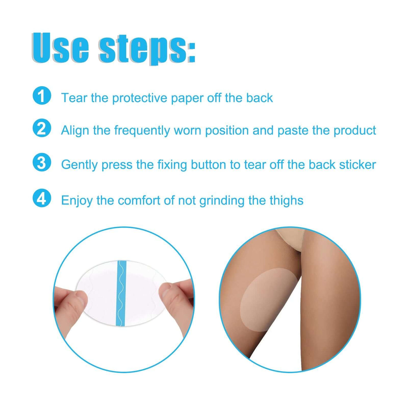 Thigh Anti-Wear Pads, Anti-Friction Invisible Thigh High Elastic Leg Protector Knee Calf Casual Pads eprolo