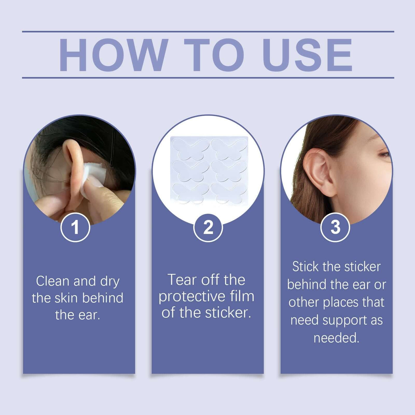 Butterfly Support Ear Stickers Invisible Comfortable Breathable Ear With Air And Face Small Support Decorative Ear Stickers eprolo