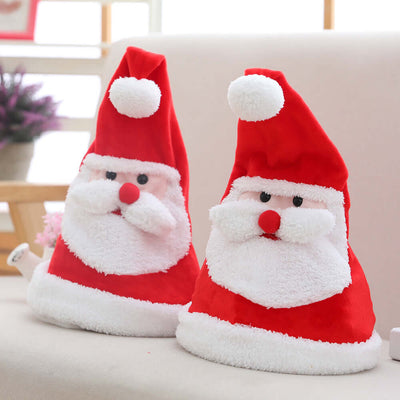 Soft Kawaii plush toy electric light-emitting movable Christmas Hat Plush Toy hat as a Christmas gift for children eprolo