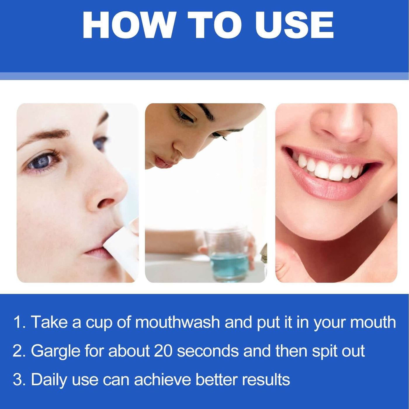 Whitening Mouthwash, Clean Stains Oral Care Fresh Breath Mouthwash eprolo