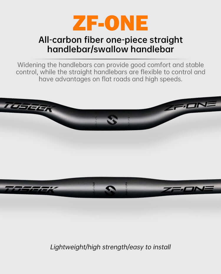 TOSEEK Carbon Fiber MTB Handlebar, 31.8mm, One-piece, Swallow-shaped - Ideal for Mountain Bikes eprolo