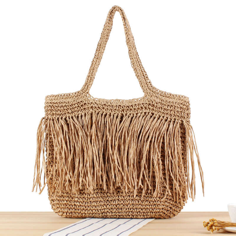 Beach Resort Chic: Handwoven Tassel Bag - Stylish, Spacious, and Versatile Crossbody Bag eprolo