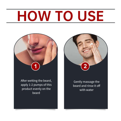 Facial Hair Cleansing Mousse Moisturizes And Moisturizes Men's Facial Hair Care Beard eprolo