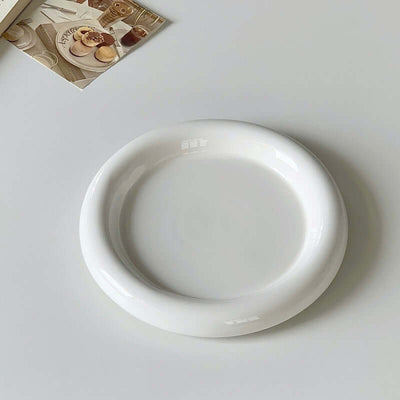 Ins - style Round Ceramic Food Plates. Thick - edged, creative Nordic tableware. Ideal for dessert, steak, pasta. eprolo