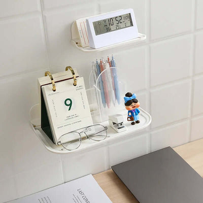 New Foldable Punch - Free Wall - mounted Plastic Floating Shelf for Bathroom and Toilet, Ideal for Towel and Clothes Storage eprolo