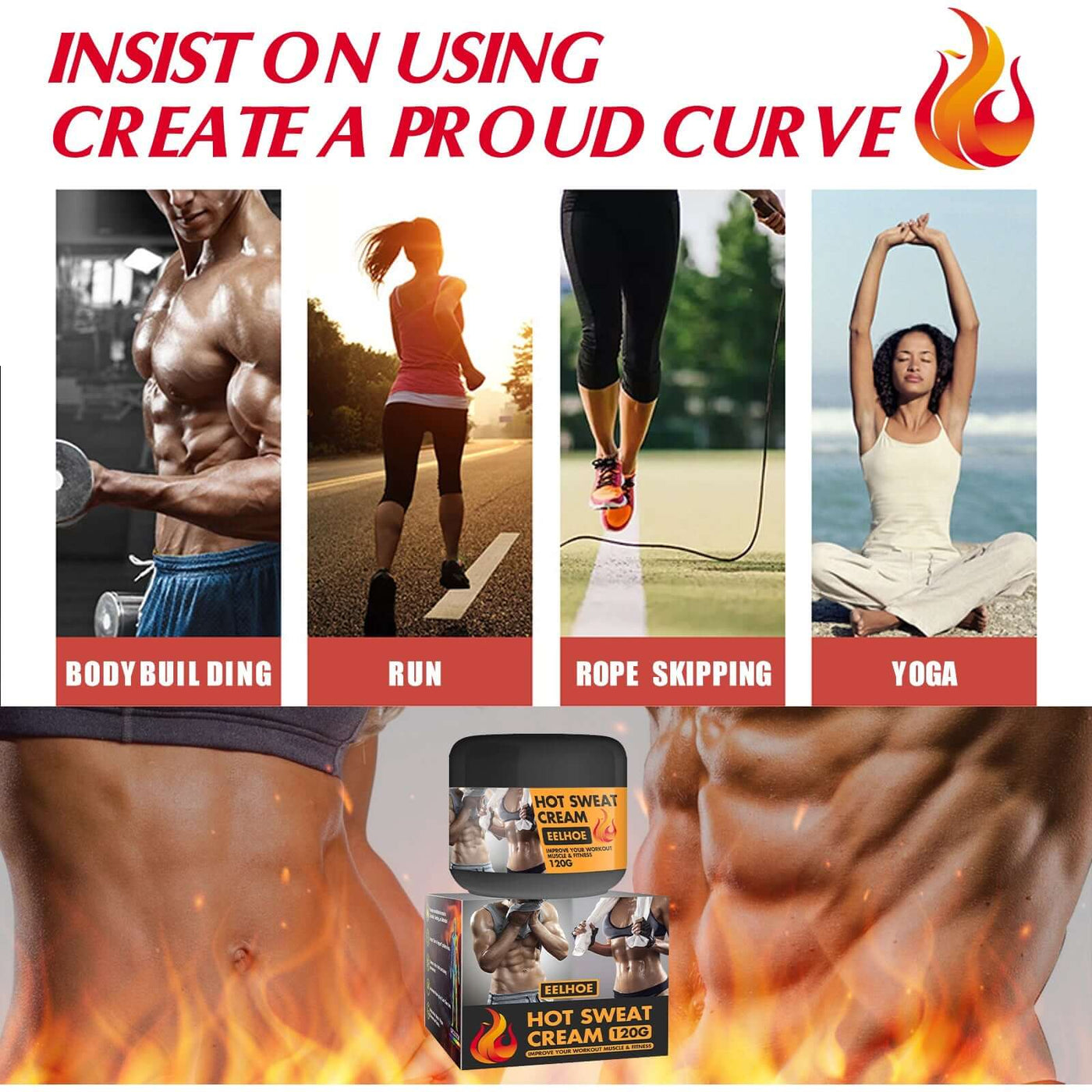 Body Sculpting Abs Cream, Exercise Strengthen Muscles Fitness Body Sculpting Cream eprolo