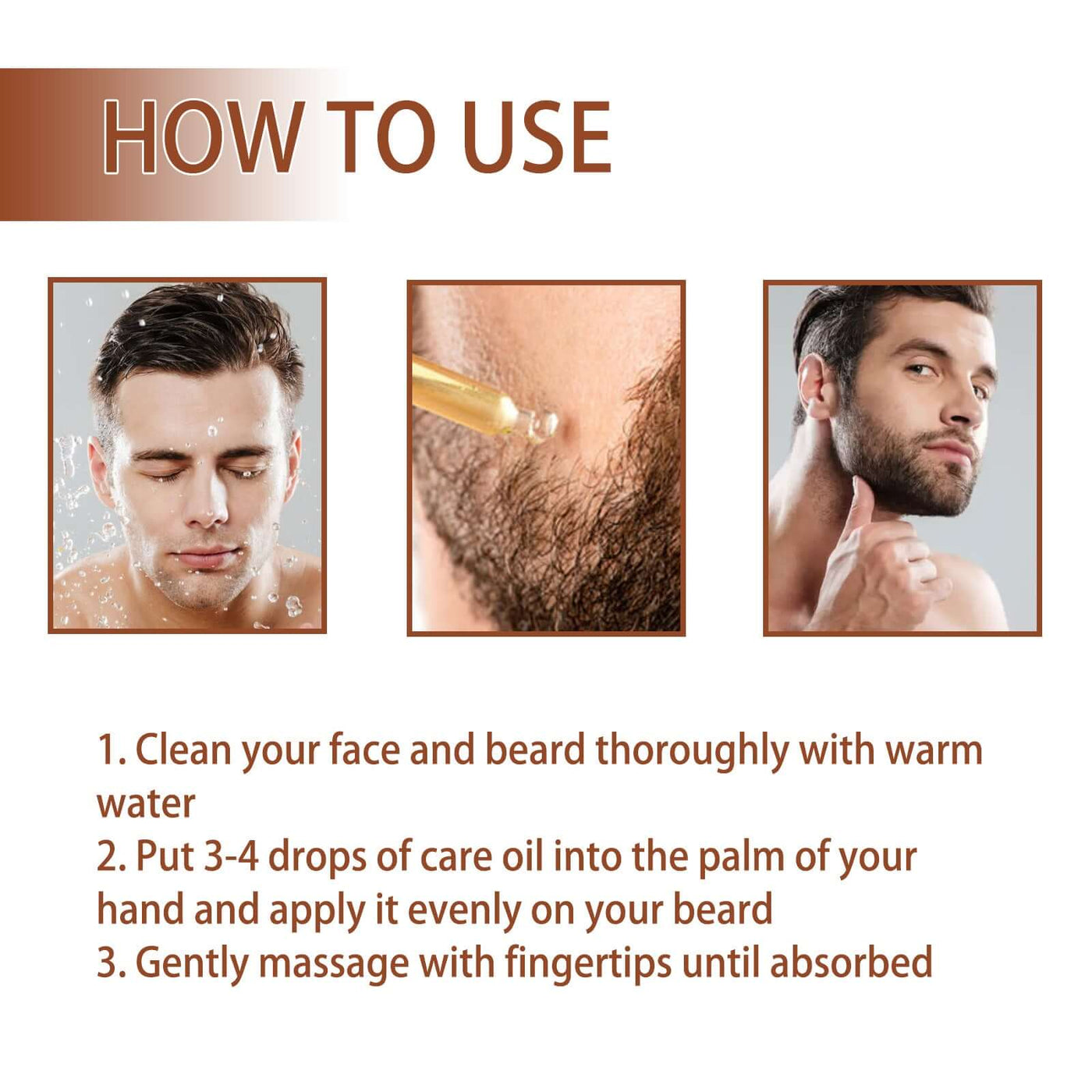 Beard Oil, Men's Beard Care Gloss Smooth Root Care Moisturizing Essence Oil eprolo