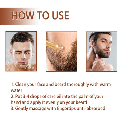 Beard Oil, Men's Beard Care Gloss Smooth Root Care Moisturizing Essence Oil eprolo