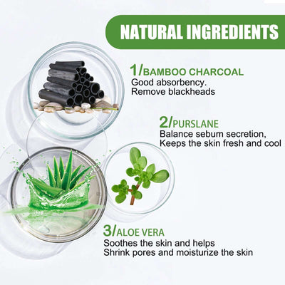 Bamboo Charcoal Blackhead Removing Tearing Facial Mask, Moisturizing Removing Blackhead And Acne Shrinking Pore Oil Control Mud Mask eprolo