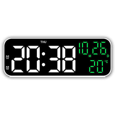 Digital Alarm Clock with Temp, Date, Week. Night Mode. Voice - controlled. 12/24H LED eprolo