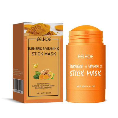 Ginger Yellow Mud Facial Mask Stick, Acne Removing Pore Shrinking Cleaning Solid Facial Mask eprolo