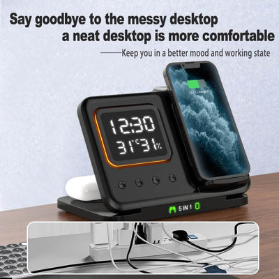 Phone Stand Tabletop 15w Fast Charging 5 in One Universal Wireless Charger Desk Charger for Iphone eprolo