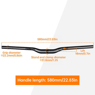 TOSEEK Carbon Fiber MTB Handlebar, 31.8mm, One-piece, Swallow-shaped - Ideal for Mountain Bikes eprolo