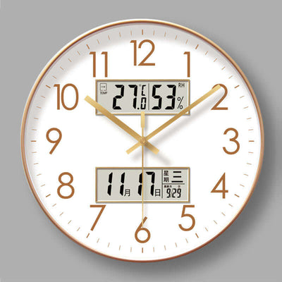 2025 New 10/12/14 - inch Electronic Calendar Wall Clock. Monitors temp & humidity. Dual - display. Mute. Quartz movement. eprolo