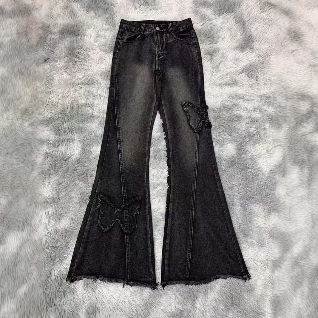 Fashion Elastic Plus Size Women's Denim Flared Pants Dropshipman