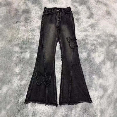 Fashion Elastic Plus Size Women's Denim Flared Pants Dropshipman