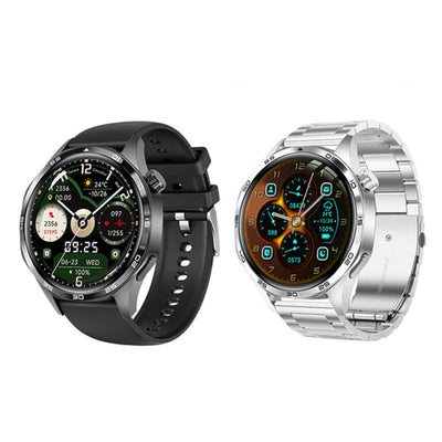 Cross-border WATCH5 PRO Smart Watch in black and silver with fitness features and Bluetooth calling functions.