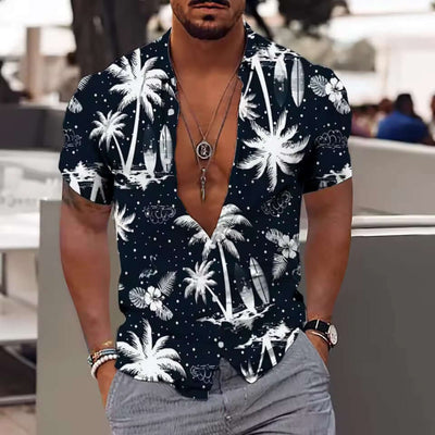 Men's Shirt Printed Beach Short Sleeve Top eprolo