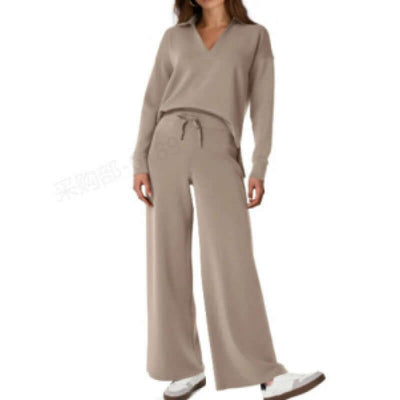 Women's Fashion Casual Drawstring Solid Color Suit eprolo