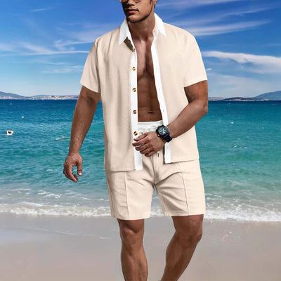 Men's Casual Vacation Shirt And Shorts Two-piece Suit Astrazona