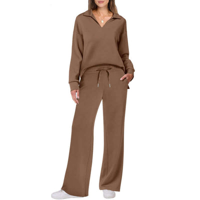 Women's Fashion Casual Drawstring Solid Color Suit eprolo