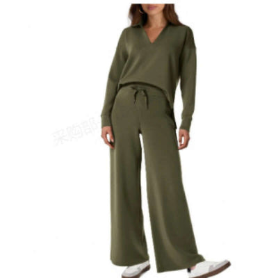 Women's Fashion Casual Drawstring Solid Color Suit eprolo