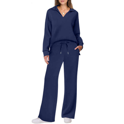 Women's Fashion Casual Drawstring Solid Color Suit eprolo