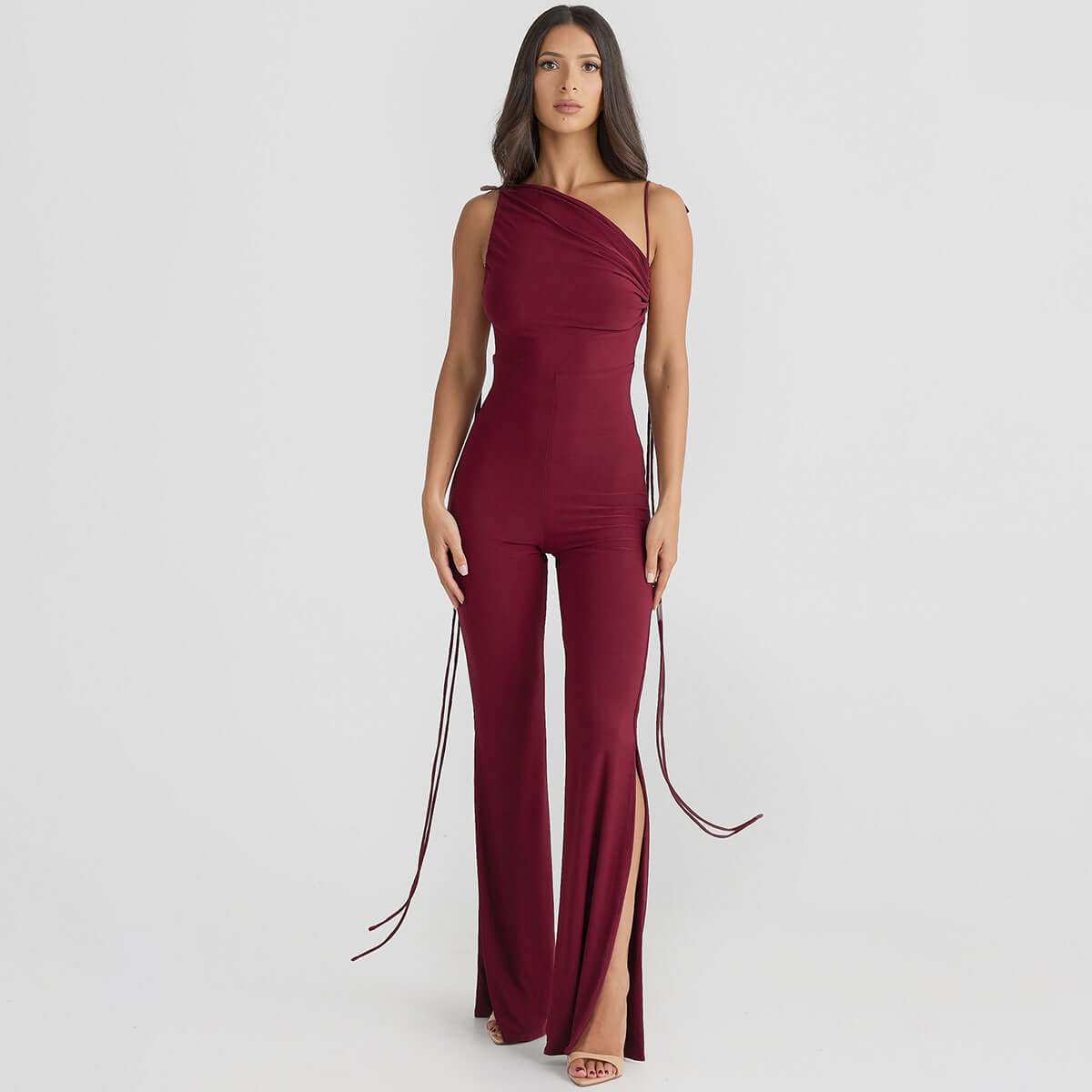Female Fashionable With Side-slit Slim Fit Bodysuit Astrazona
