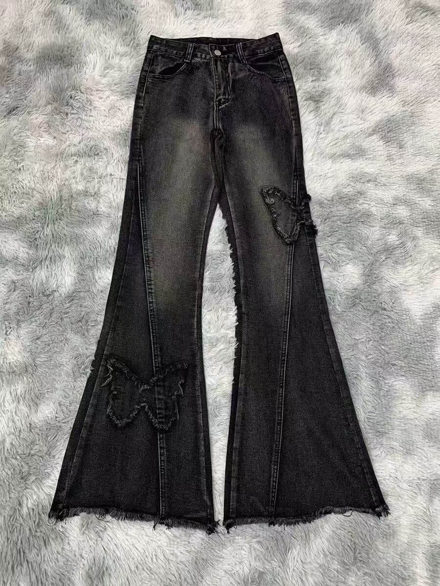 Fashion Elastic Plus Size Women's Denim Flared Pants Dropshipman