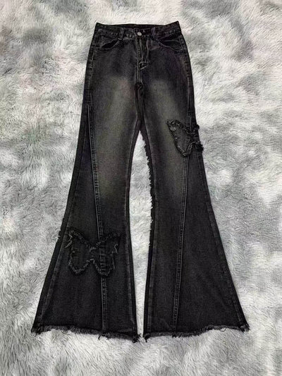 Fashion Elastic Plus Size Women's Denim Flared Pants Dropshipman