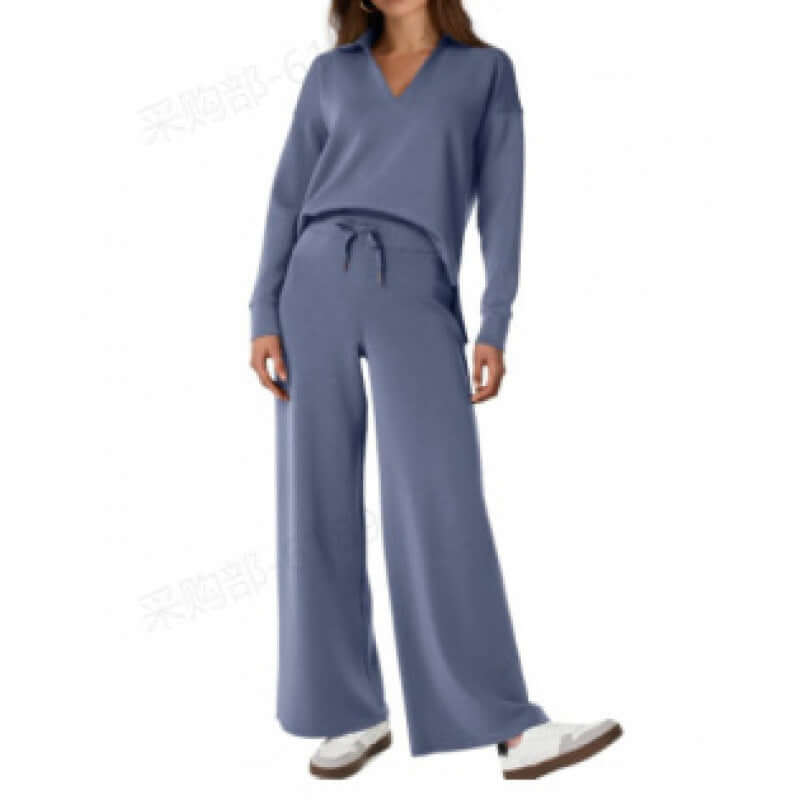 Women's Fashion Casual Drawstring Solid Color Suit eprolo
