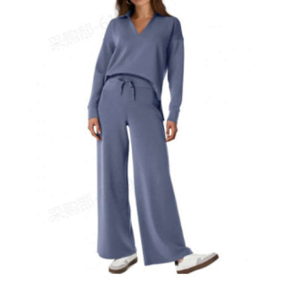 Women's Fashion Casual Drawstring Solid Color Suit eprolo