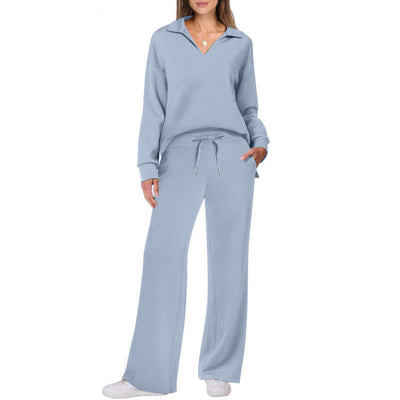 Women's Fashion Casual Drawstring Solid Color Suit eprolo