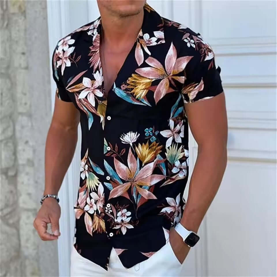 Men's Shirt Printed Beach Short Sleeve Top eprolo