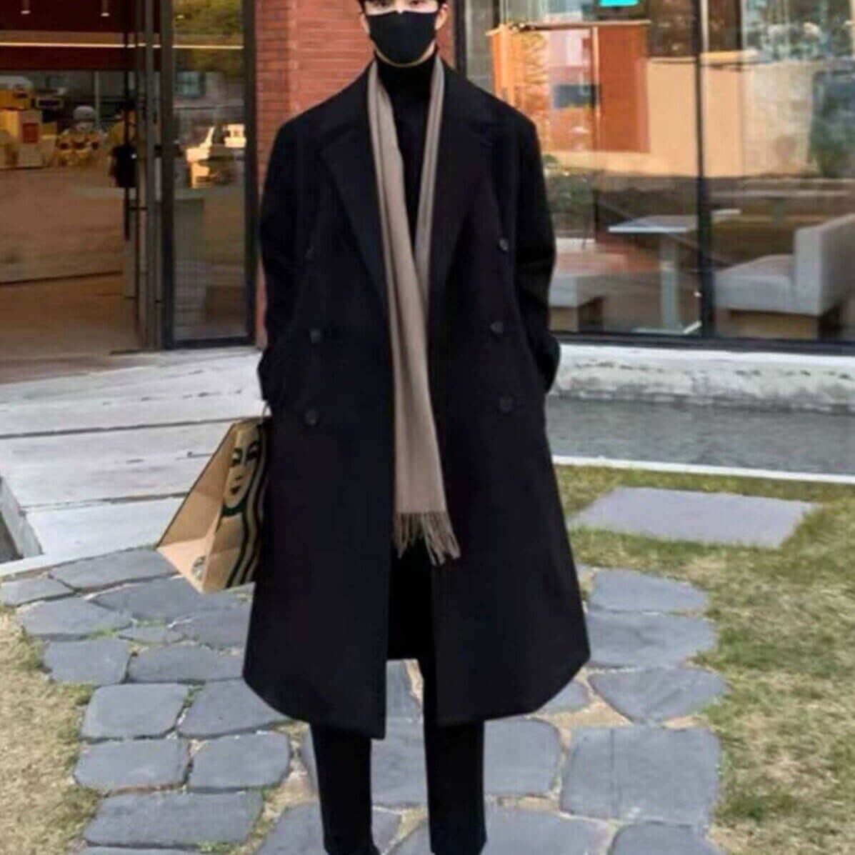 Winter Woolen Men's Mid-length Over-the-knee Suit Collar Double Breasted Woolen Trench Coat Thickened eprolo