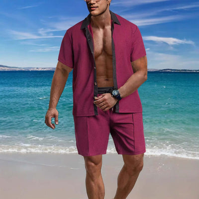 Men's Casual Vacation Shirt And Shorts Two-piece Suit Astrazona