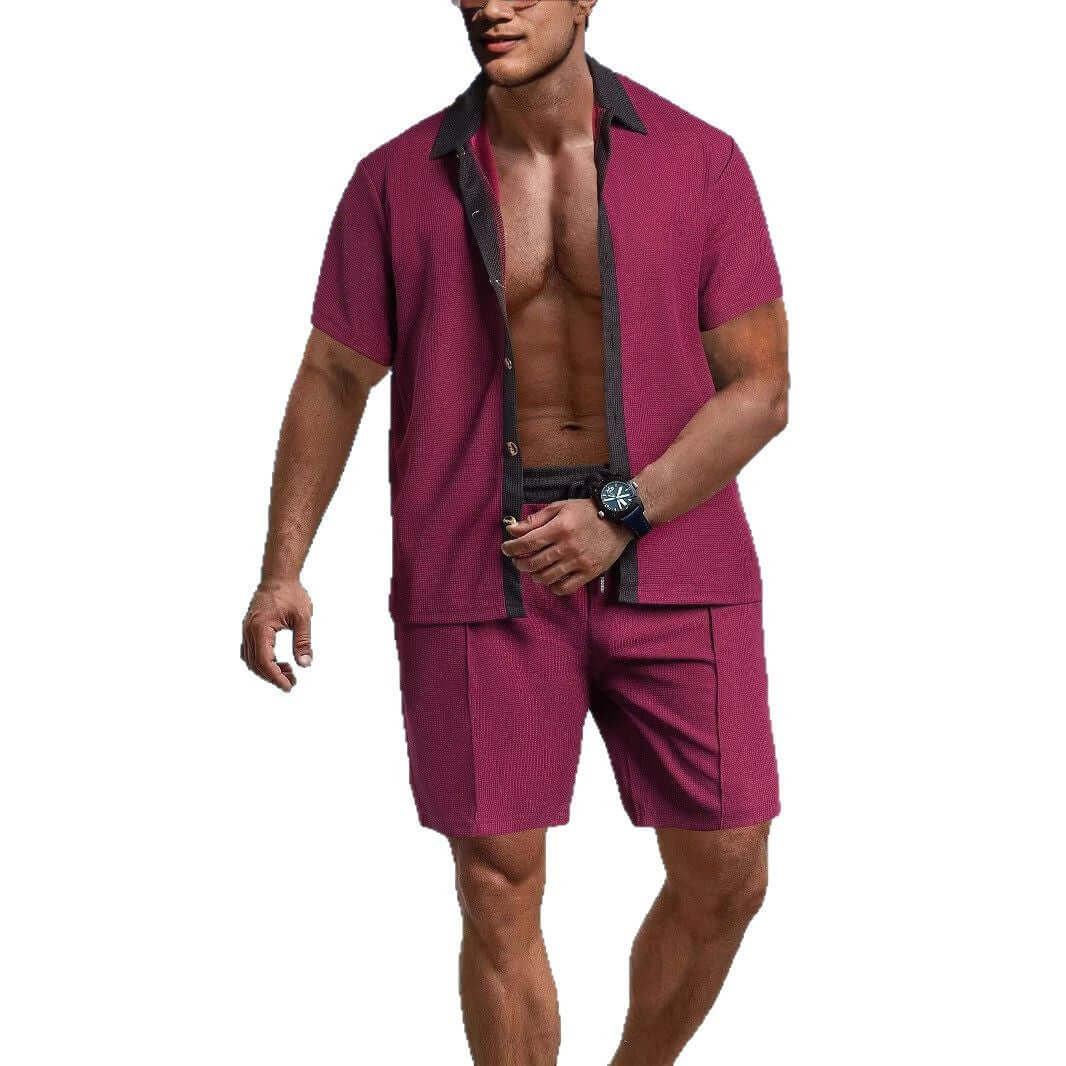 Men's Casual Vacation Shirt And Shorts Two-piece Suit Astrazona