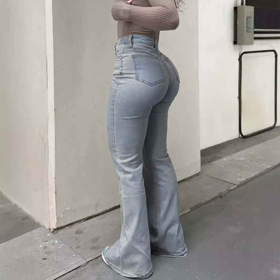 Women's High Waist Flared Fashion Stretch Jeans Dropshipman
