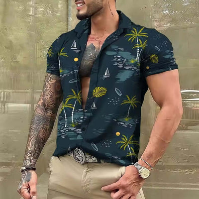 Men's Shirt Printed Beach Short Sleeve Top eprolo